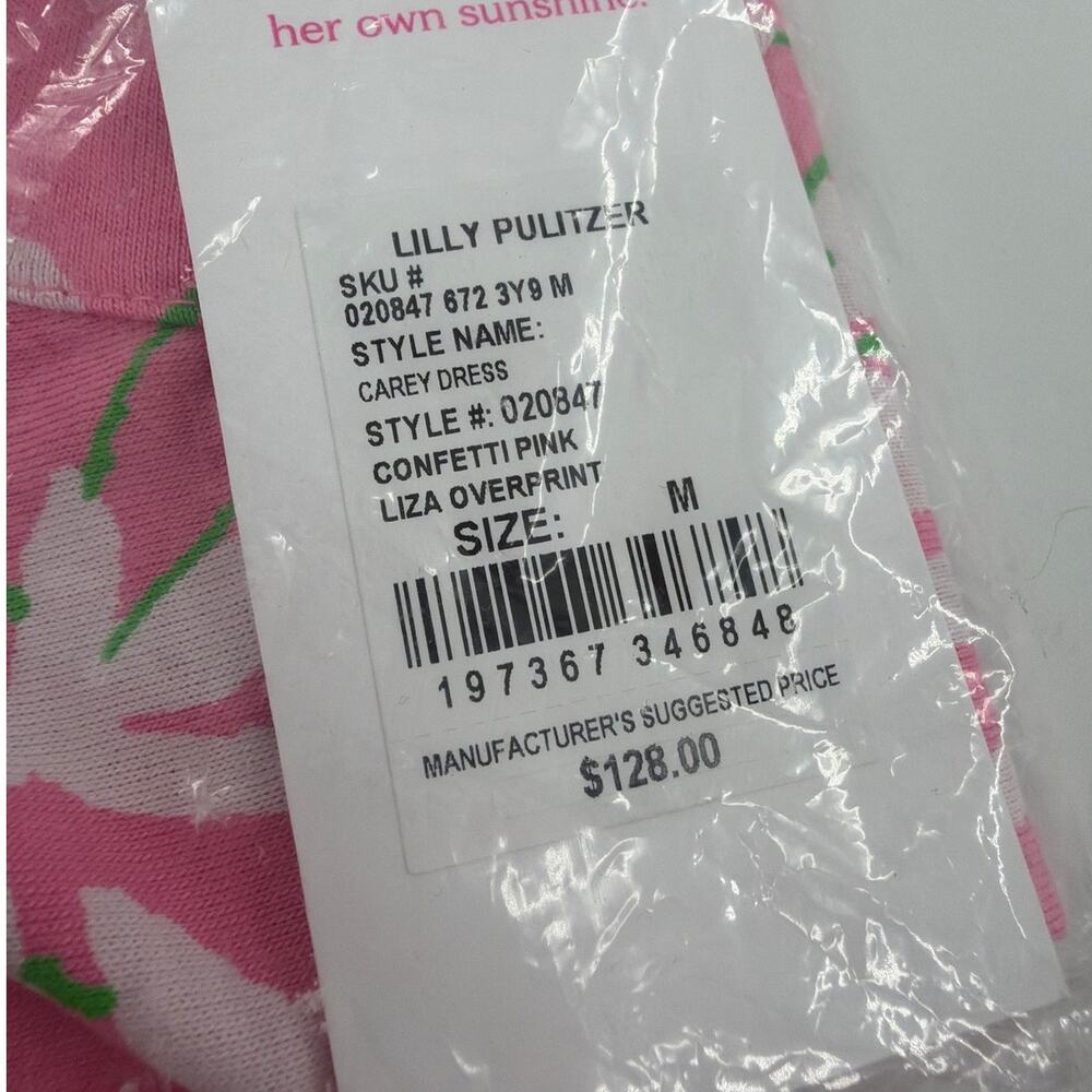 Lilly Pulitzer Women's Confetti Pink Liza Overprint Carey Dress Size M - Picture 5 of 11